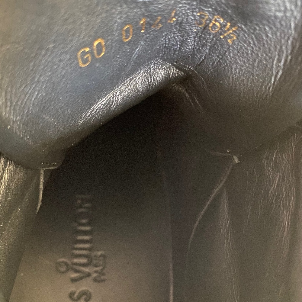 Louis Vuitton black monogram hi top rubber leather hi top fashion shoes wedges - Picture 8 of 11